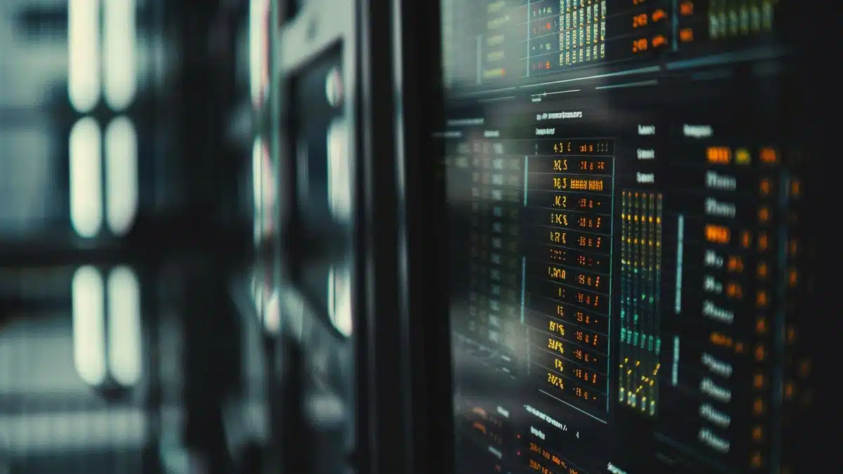 Closeup of a terminal window with kernel performance statistics.