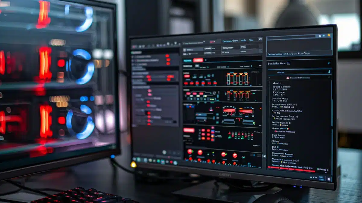 Proxmox interface showing active Linux and Windows virtual machines.