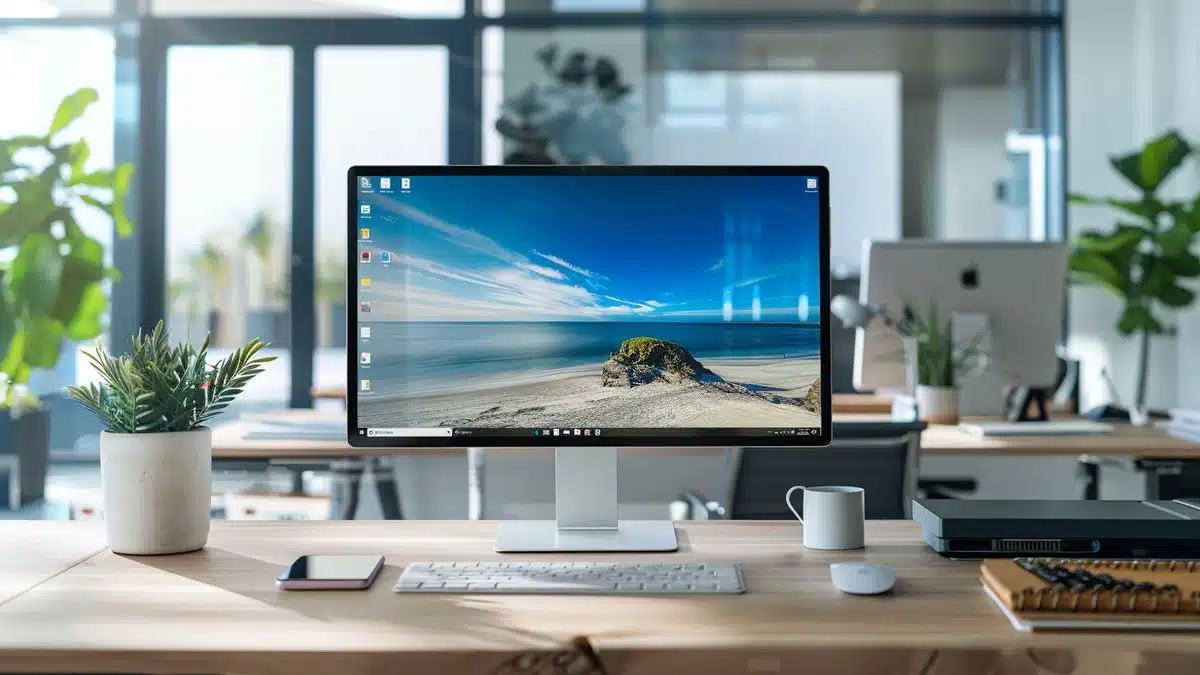 Microsoft Surface with visible thermal management improvements in a sleek, modern workspace.